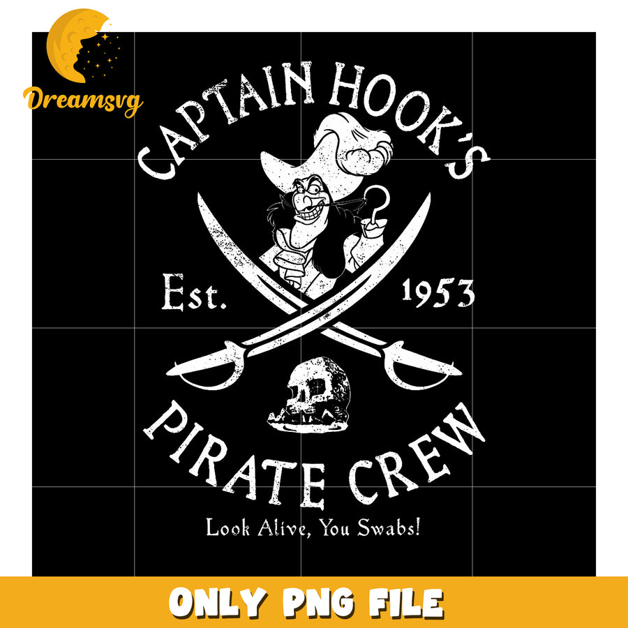 Disney Peter Pan Captain Hook Pirate Crew Est 1953 Logo T-Shirt