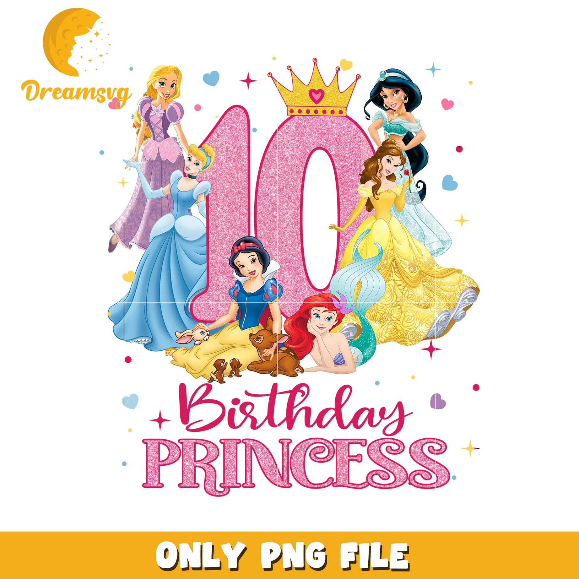 Disney Princess 10th Birthday PNG