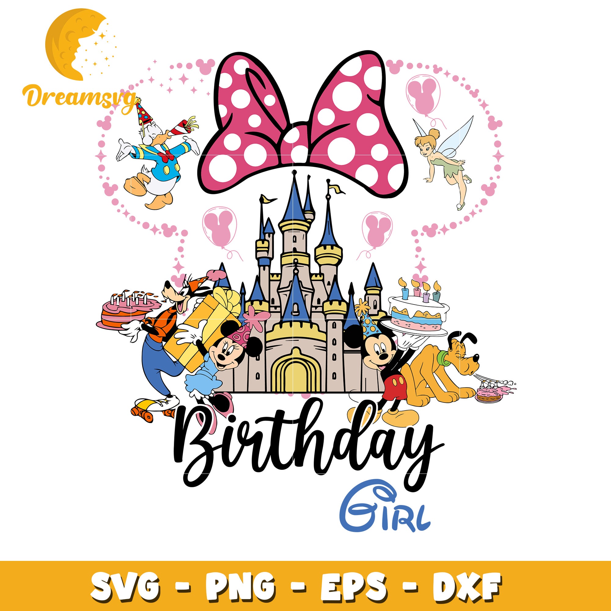 Disney Princess Birthday Girl SVG for Kids Party Decorations