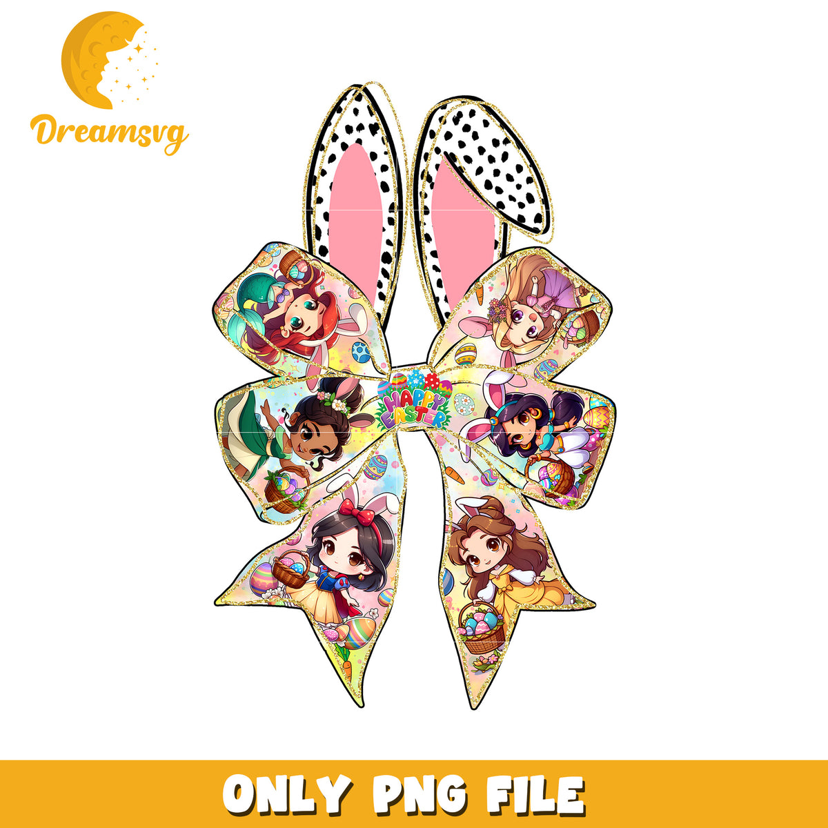 Princess Rabbit Easter Disney Princess Bunny Easter Eggs PNG – DreamSVG Store