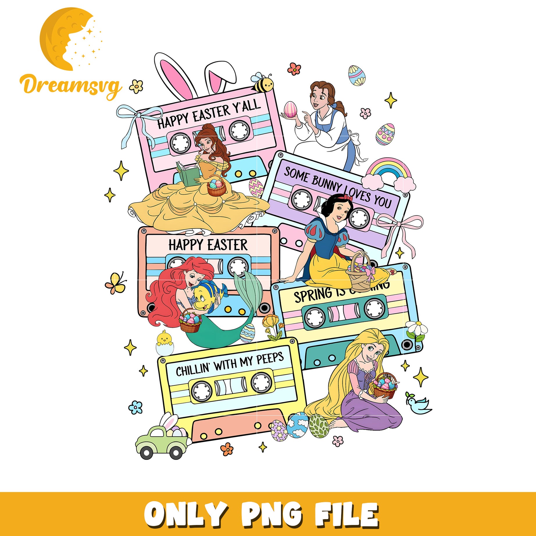 Disney Princess Easter Cassette Tape PNG