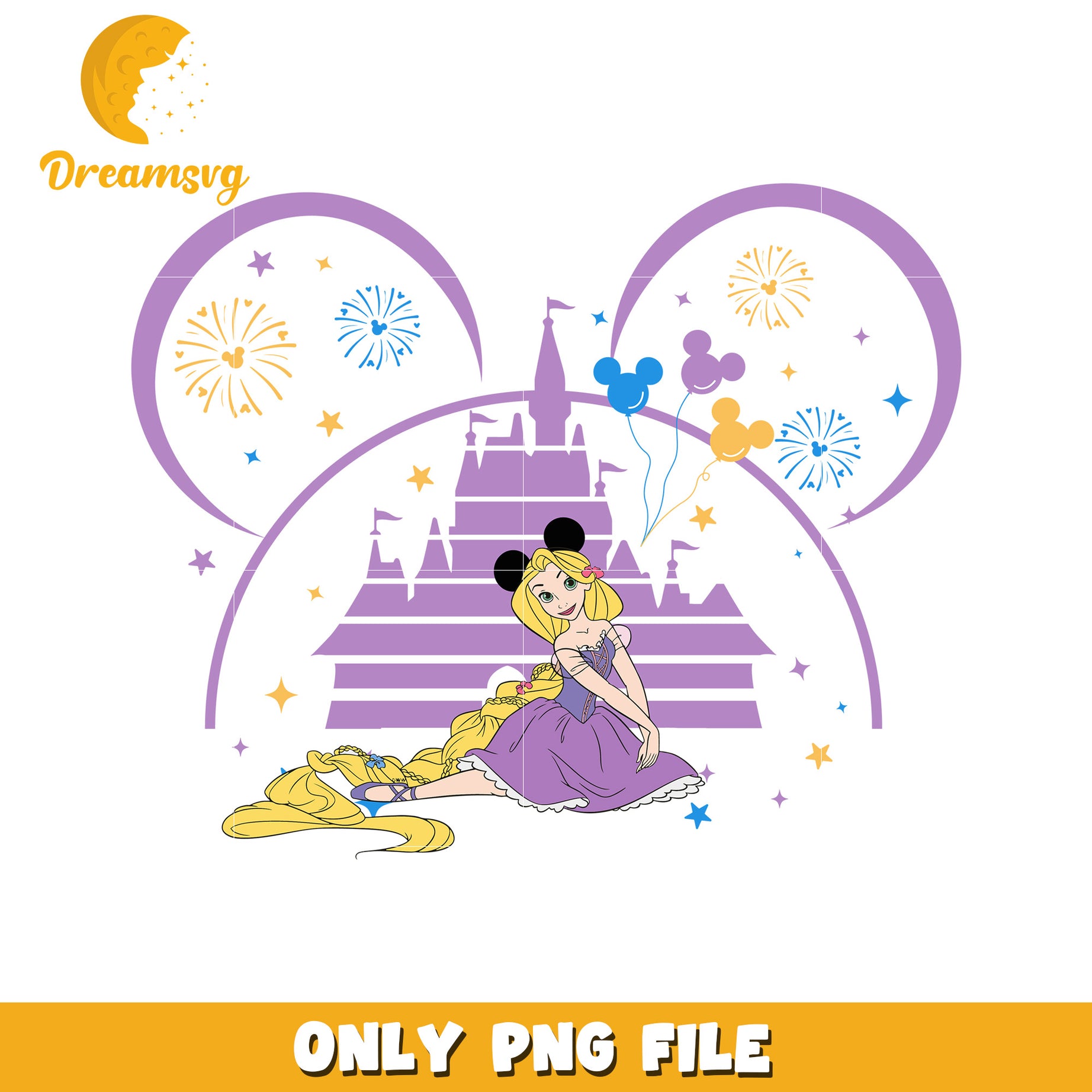 Disney Princess Mouse Ears PNG File for Crafts and Fun