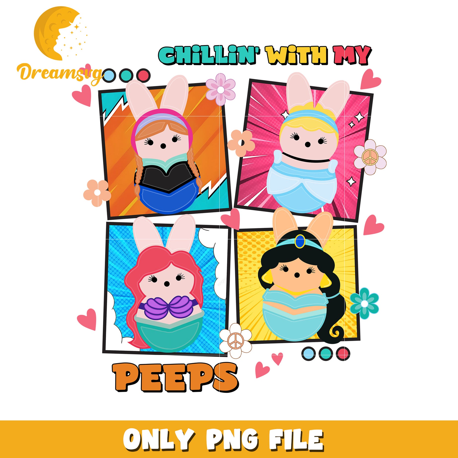Disney Princess Peeps Bunny PNG Design