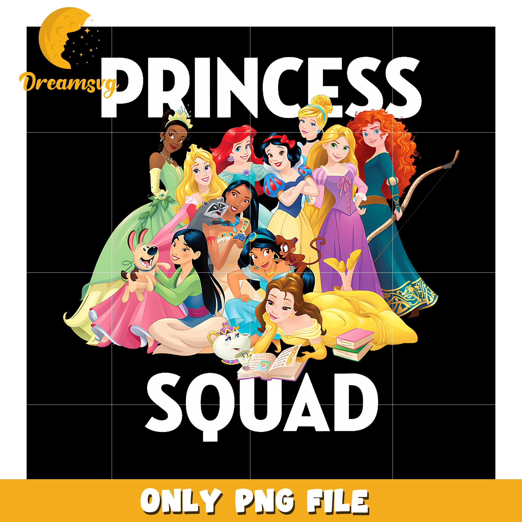 Disney Princess Squad png, halloween candy png, trick or treat png