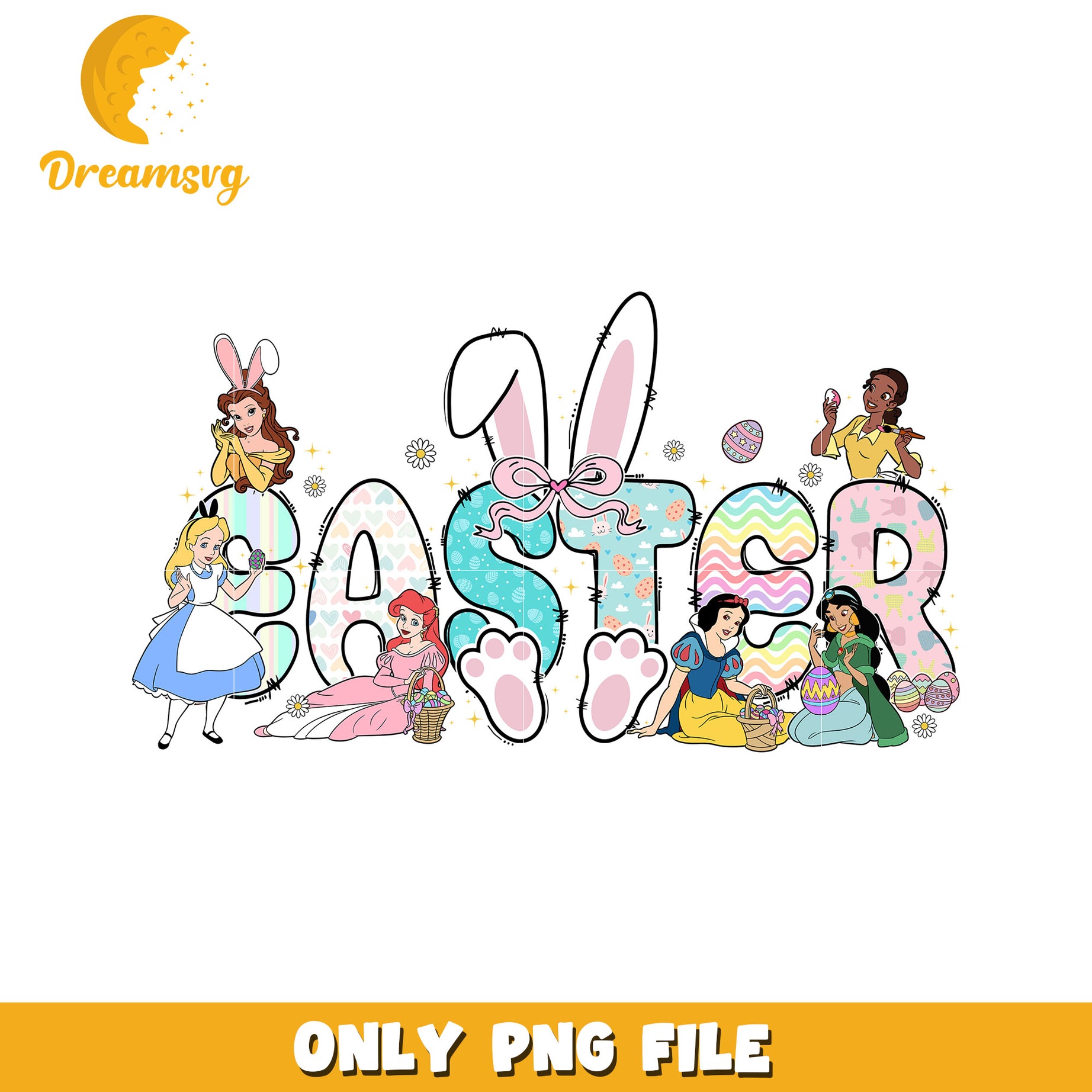 Disney Princesses Easter PNG Sublimation