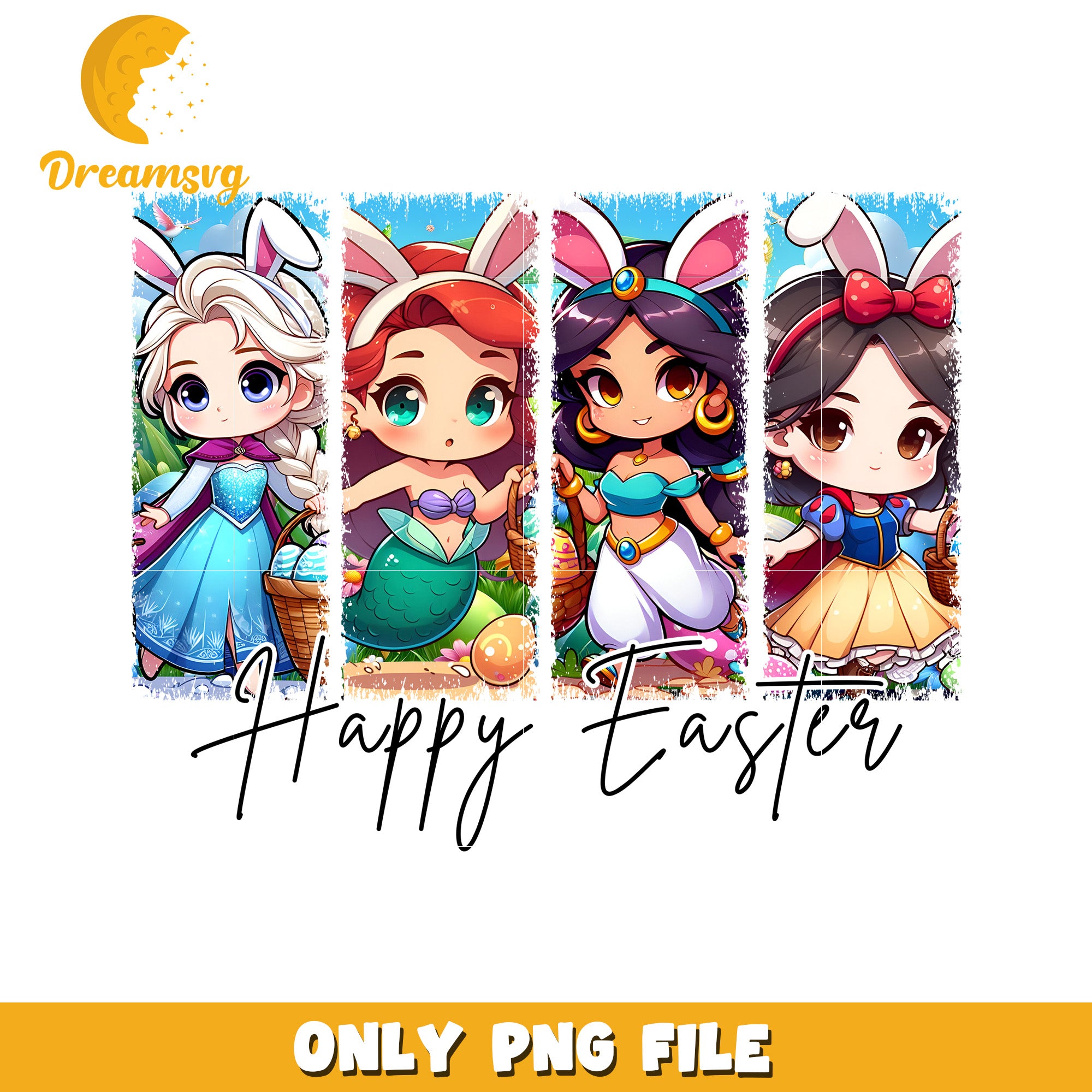 Disney Princesses Happy Easter PNG