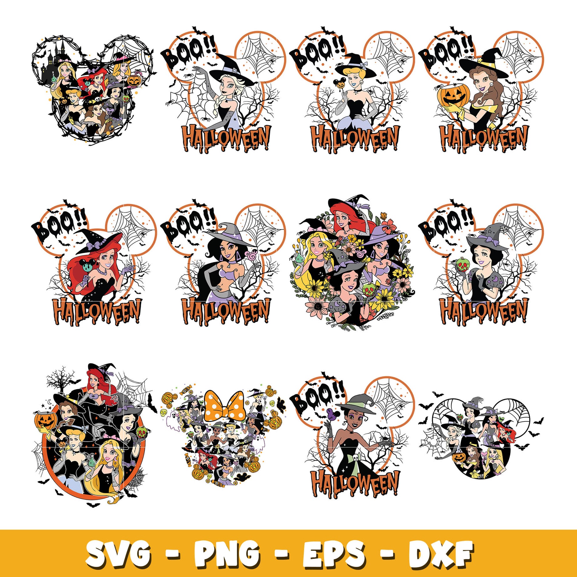 Disney mickey head boo halloween svg bundle, Disney halloween svg, Disney svg