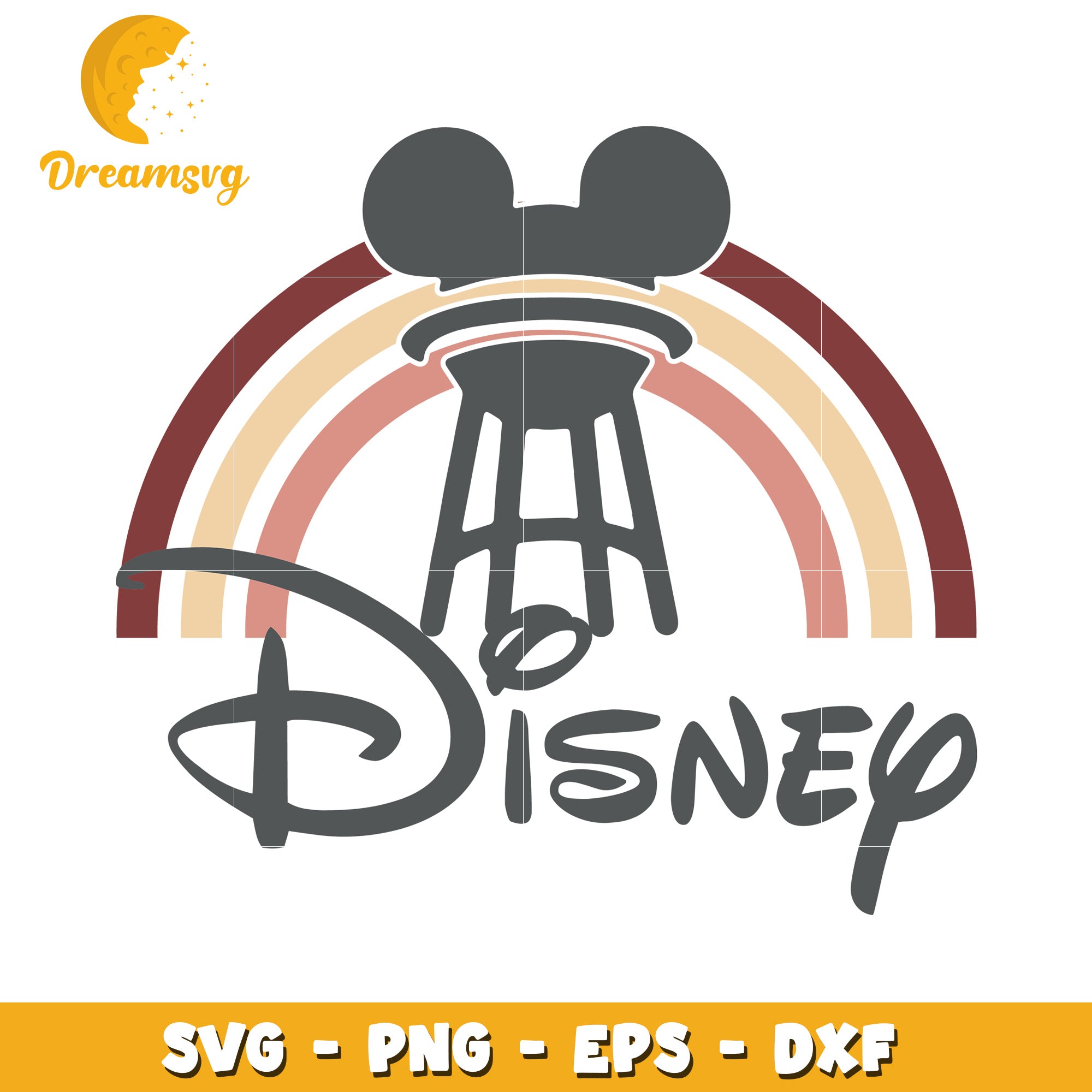 Disney Rainbow Mickey SVG PNG EPS DXF