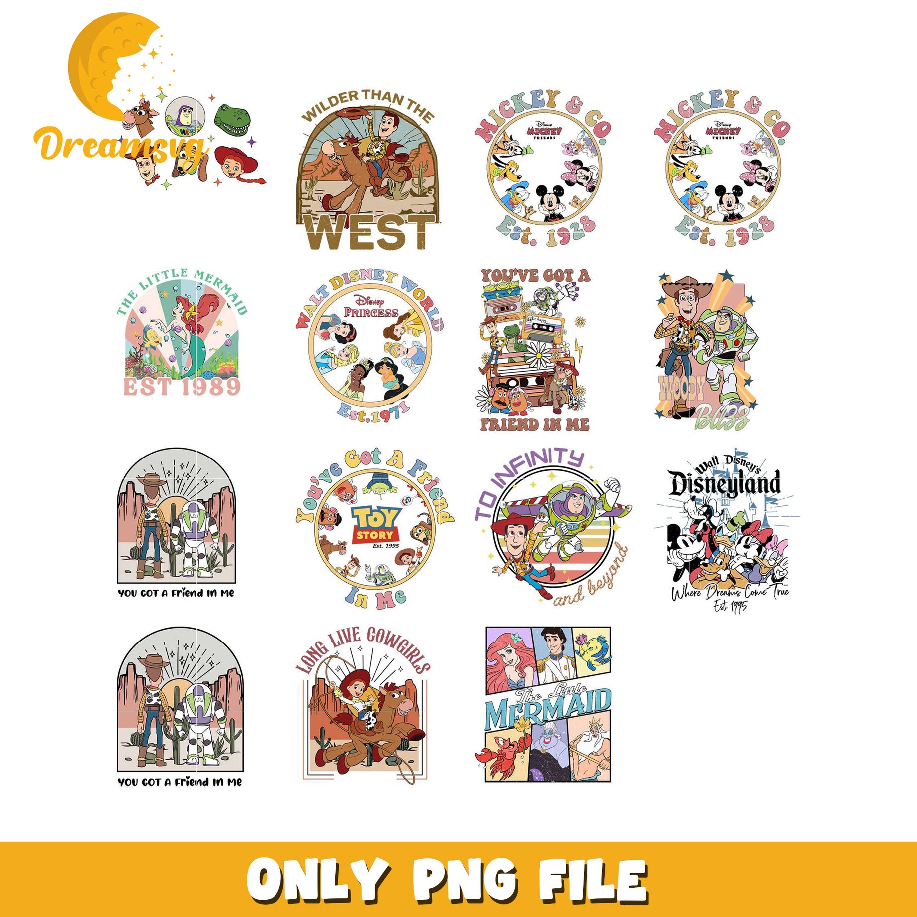 Disney Retro Bundle PNG Images