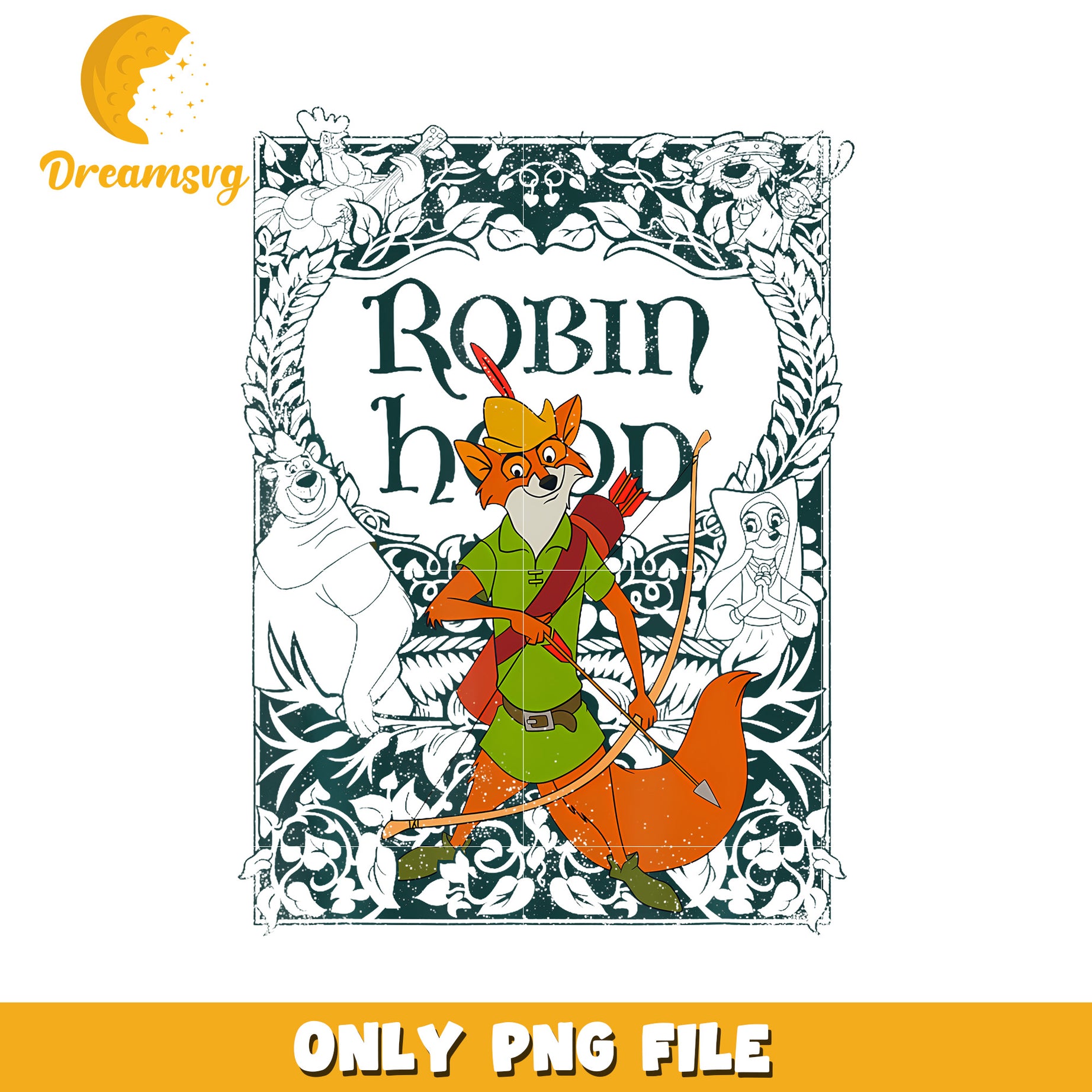 Disney Robin Hood Retro png, cartoon png, happy holiday png