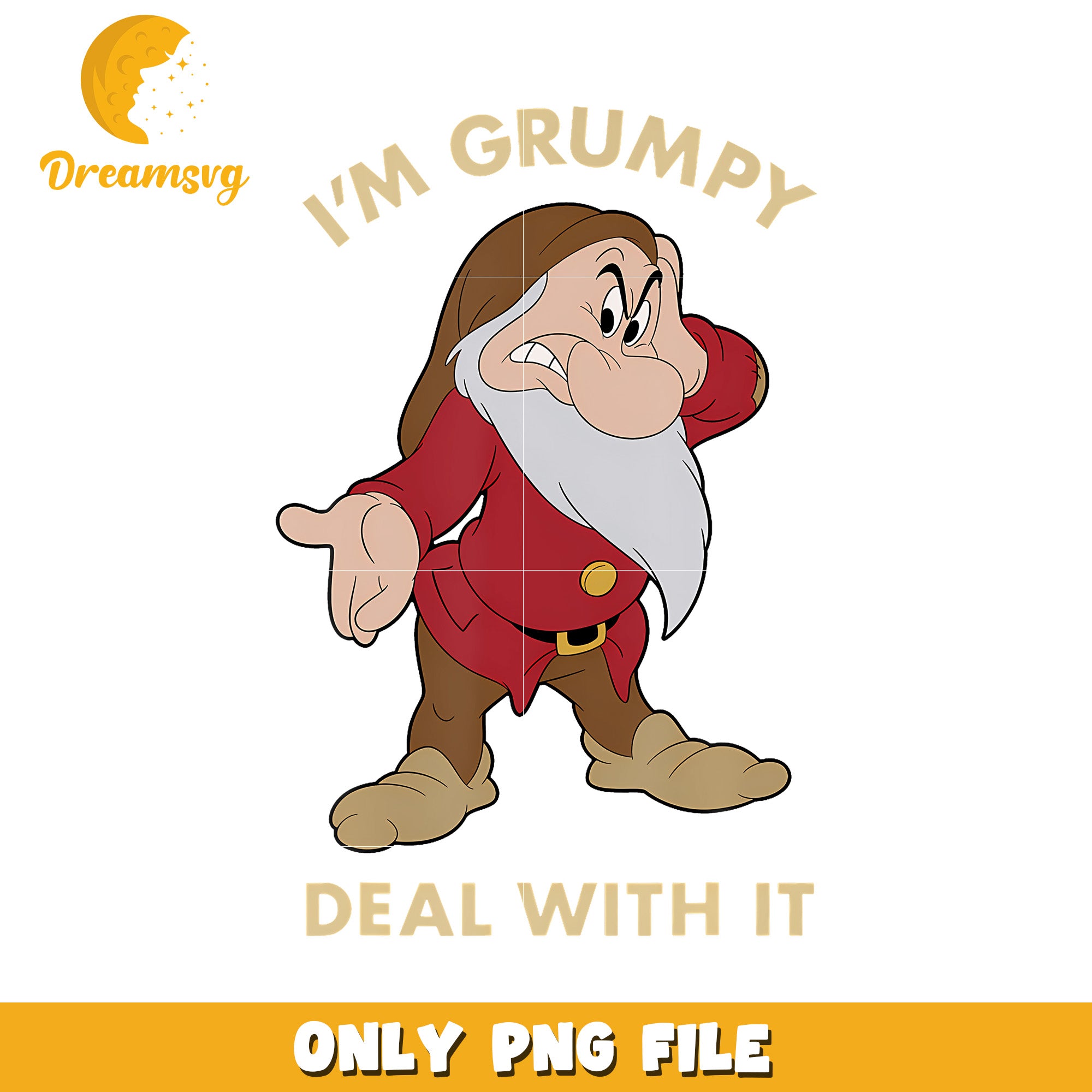 Disney Snow White I'M Grumpy Deal With It png, funny quotes​​ png,  white snow png