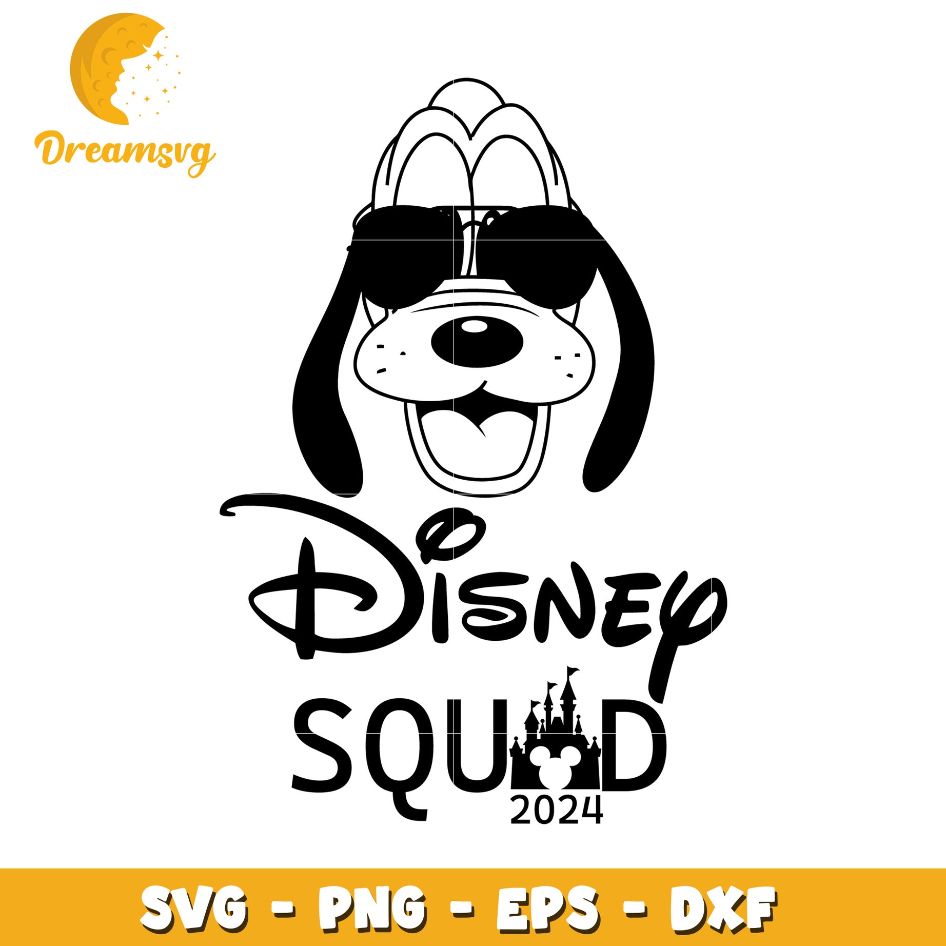Disney Squad 2024 SVG Graphic with Pluto Wearing Sunglasses