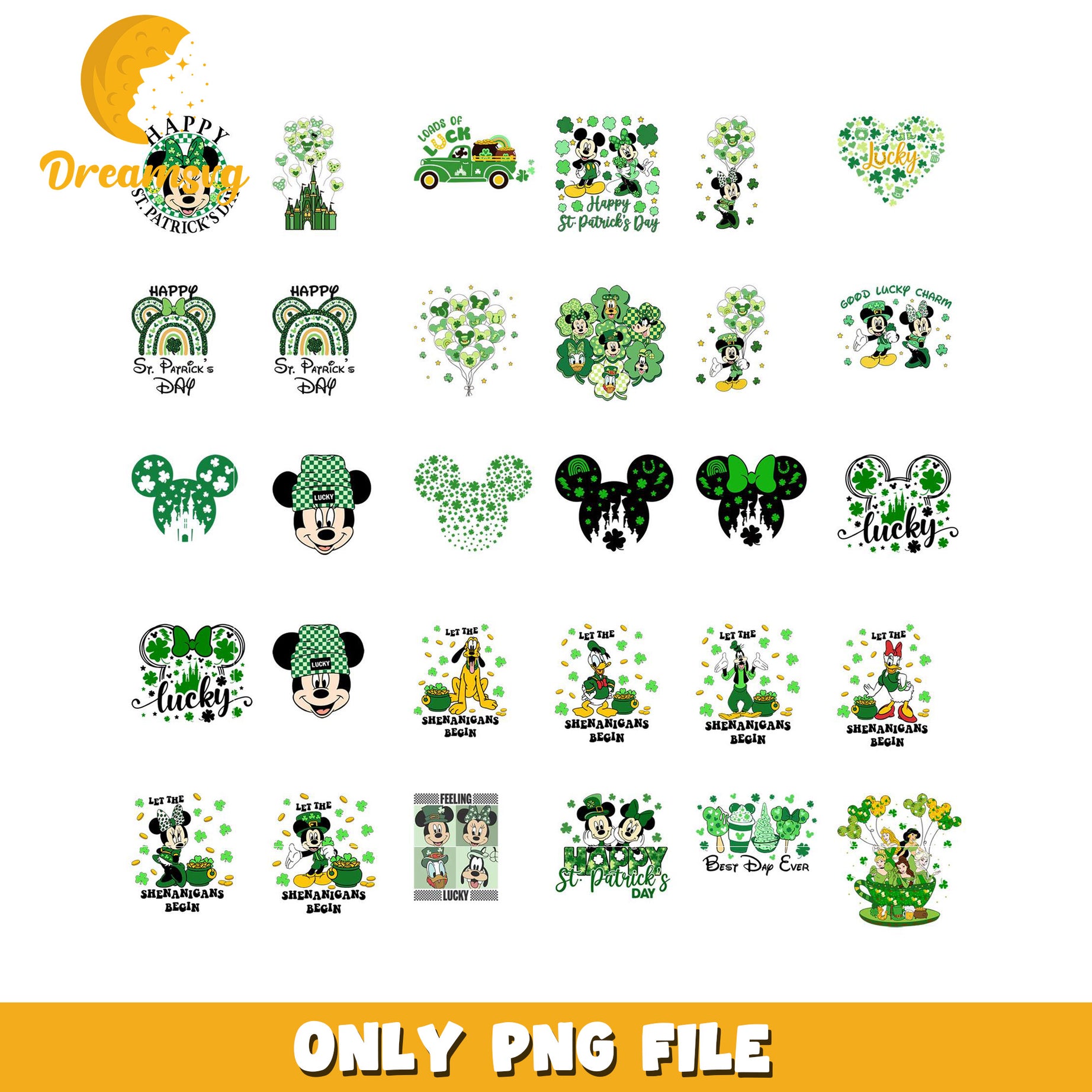 Disney St Patricks Day PNG Bundle