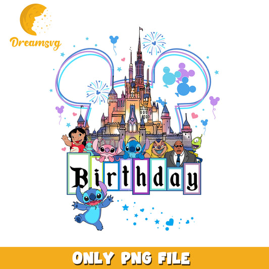 Disney Stitch Birthday PNG, Printable File