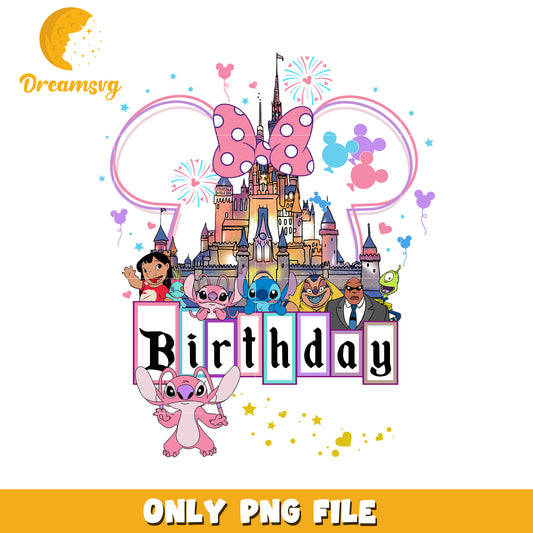 Disney Stitch Birthday SVG, PNG File