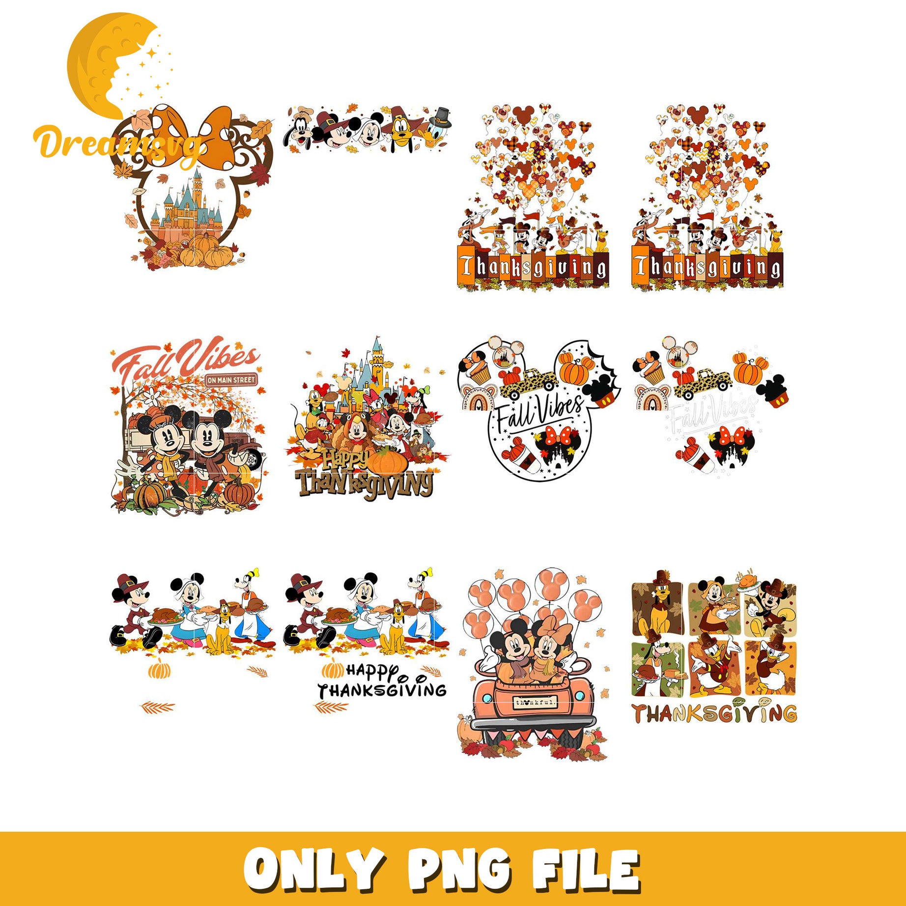 Disney Thanksgiving PNG Bundle