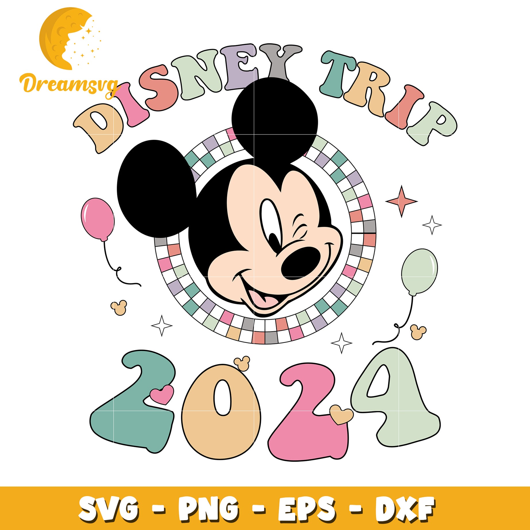 Disney Trip 2024 SVG Design featuring Mickey Mouse for Crafts