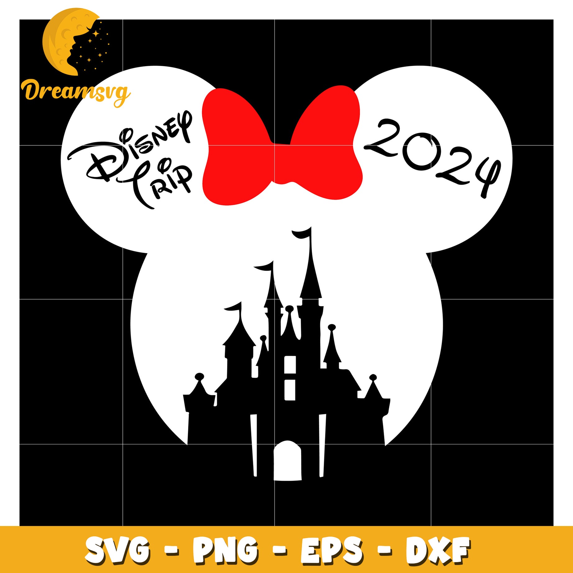 Disney Trip 2024 SVG Design with Castle and Mickey Ears Cut File