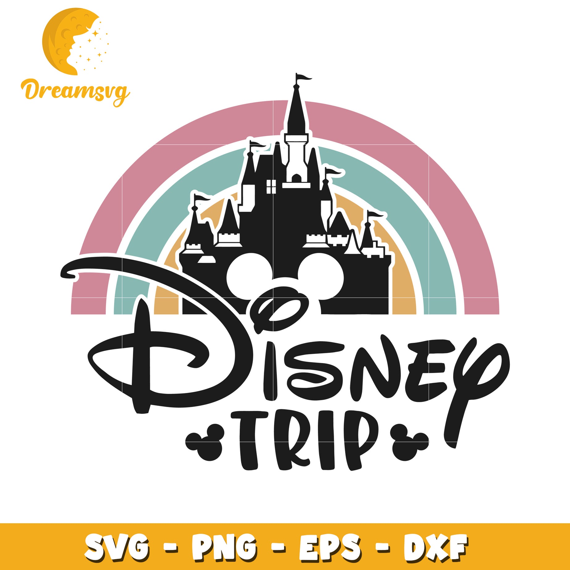 Disney Trip SVG Cut File Rainbow Castle