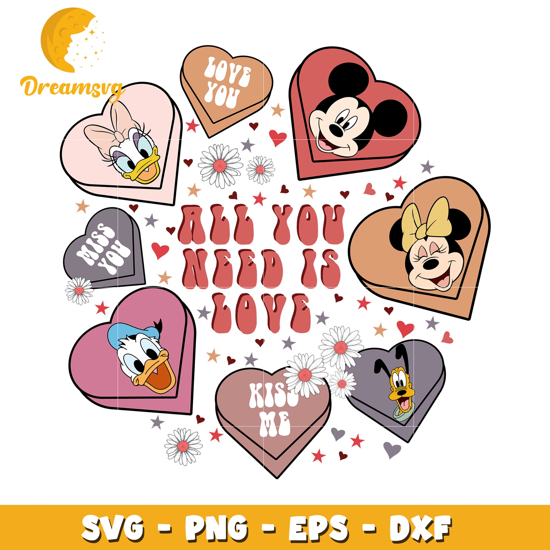 Disney Valentine SVG Bundle Love Hearts