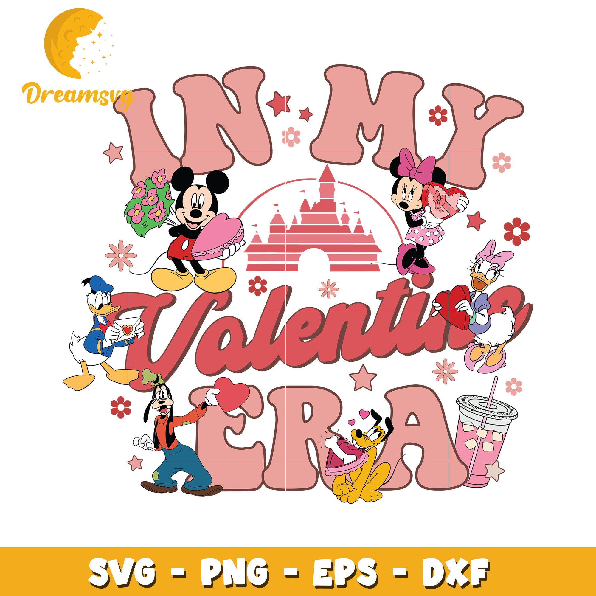 Disney Valentine SVG Design Featuring Mickey Minnie and Friends