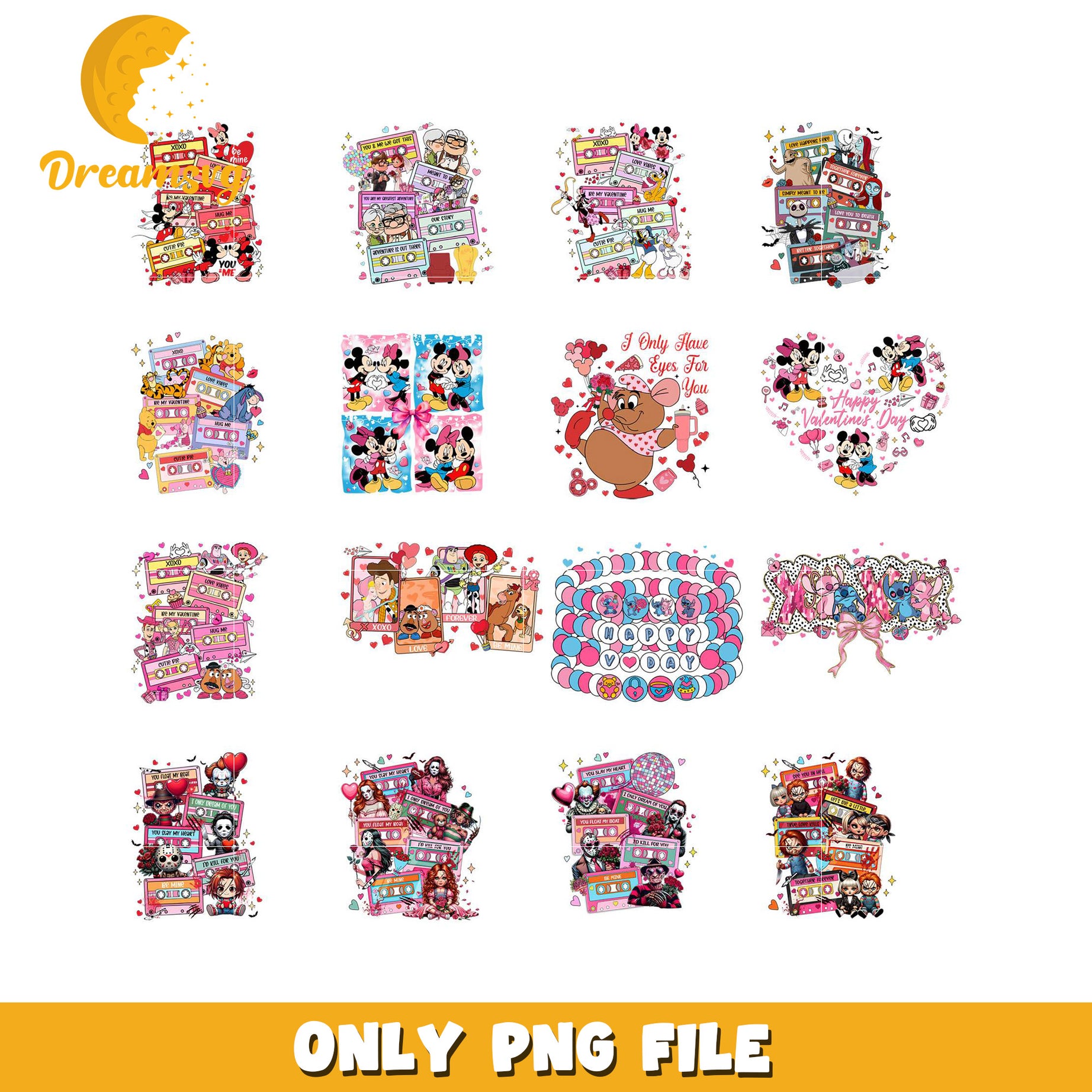 Disney Valentine's PNG Bundle