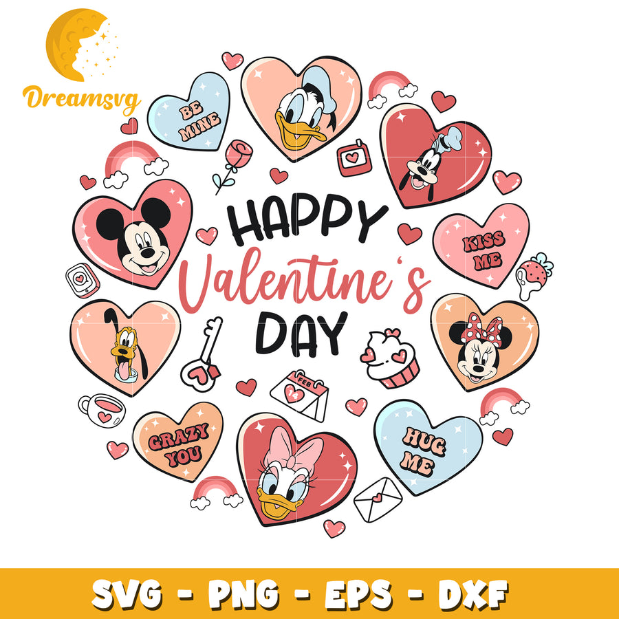 Disney Valentines SVG Bundle Cute Hearts PNG EPS DXF