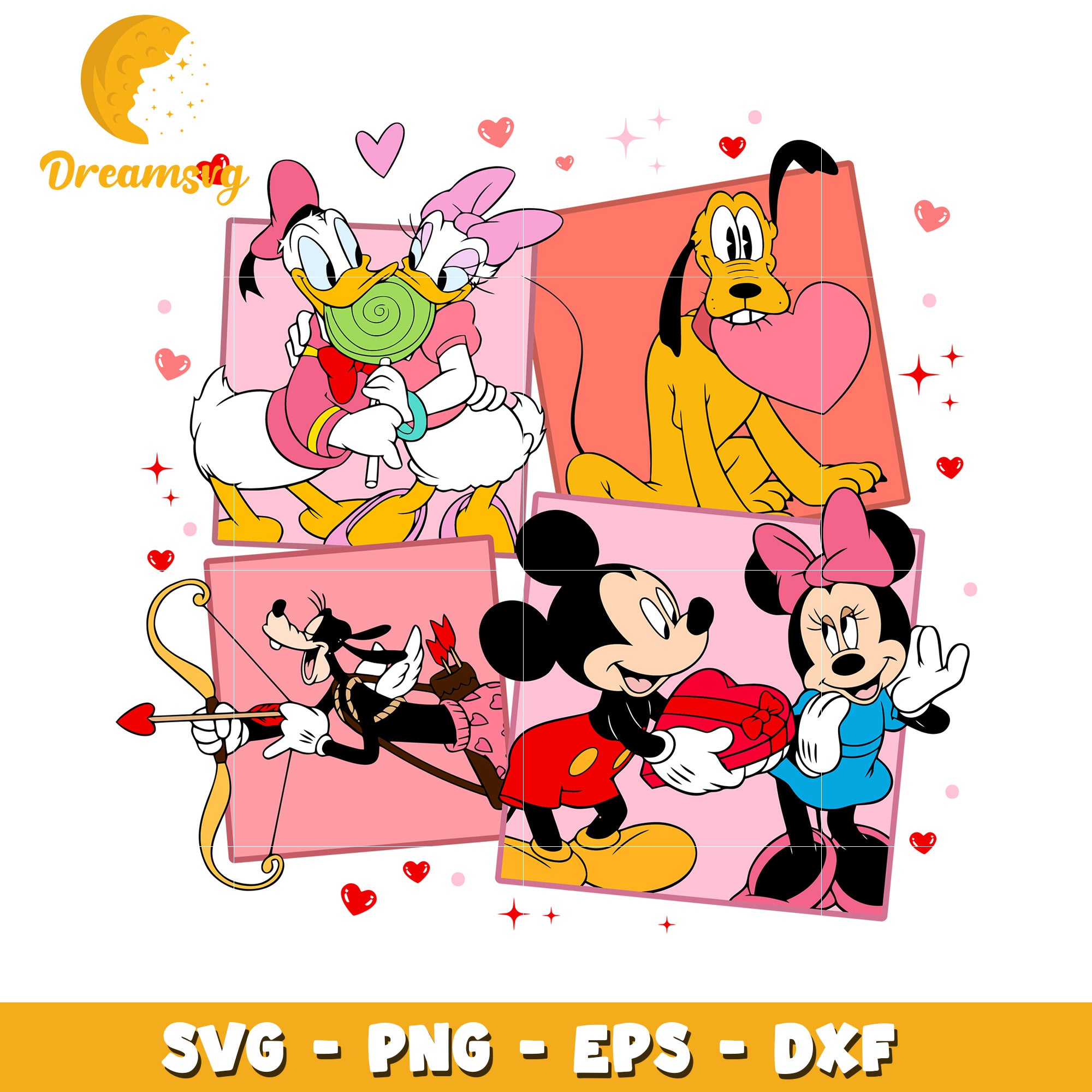Disney Valentines SVG Bundle PNG EPS DXF