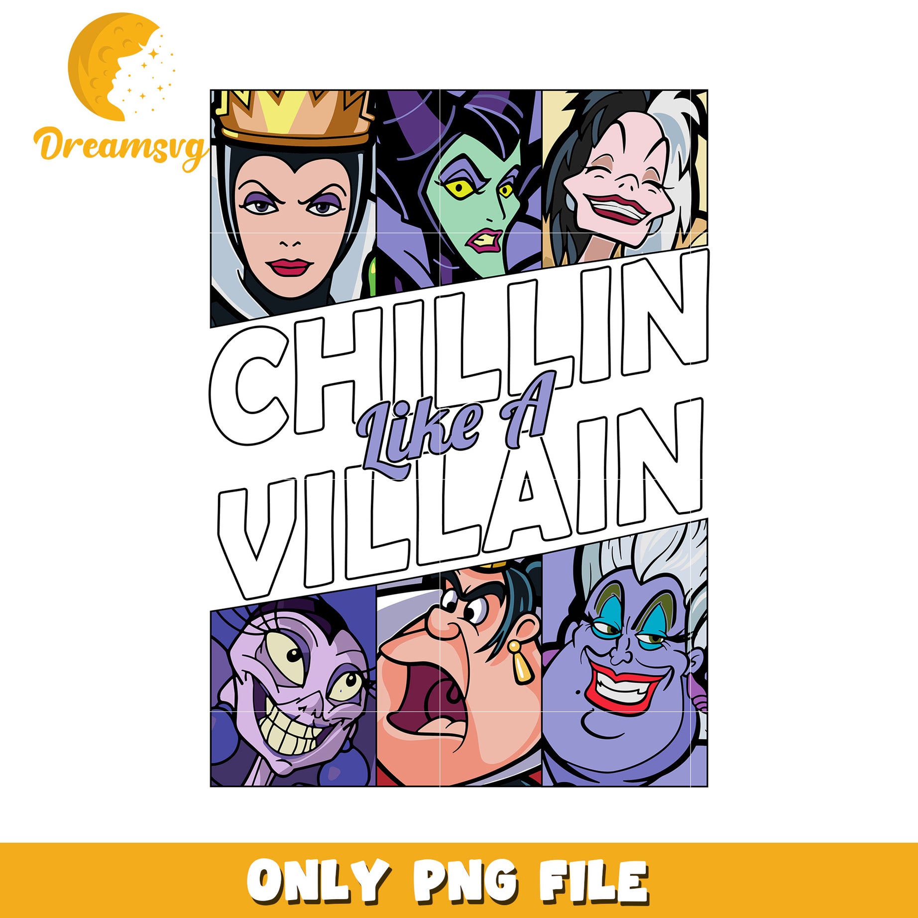 Disney Villains Chillin PNG Sublimation