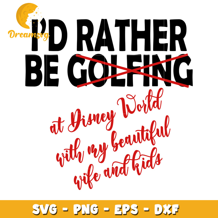 Disney World SVG Golfing Family Design