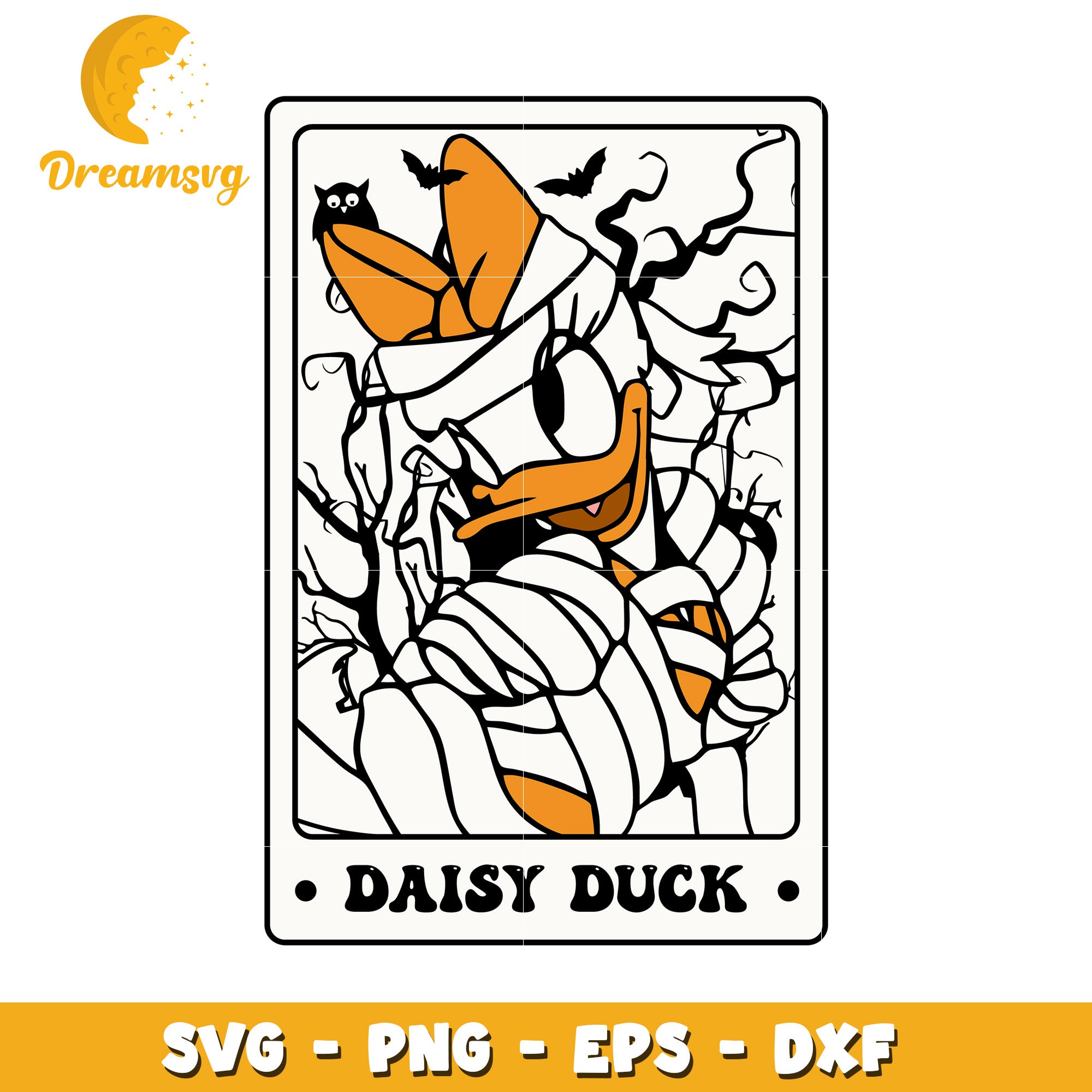 Disney Daisy mummy tarot card svg, Disney friends halloween vibes svg