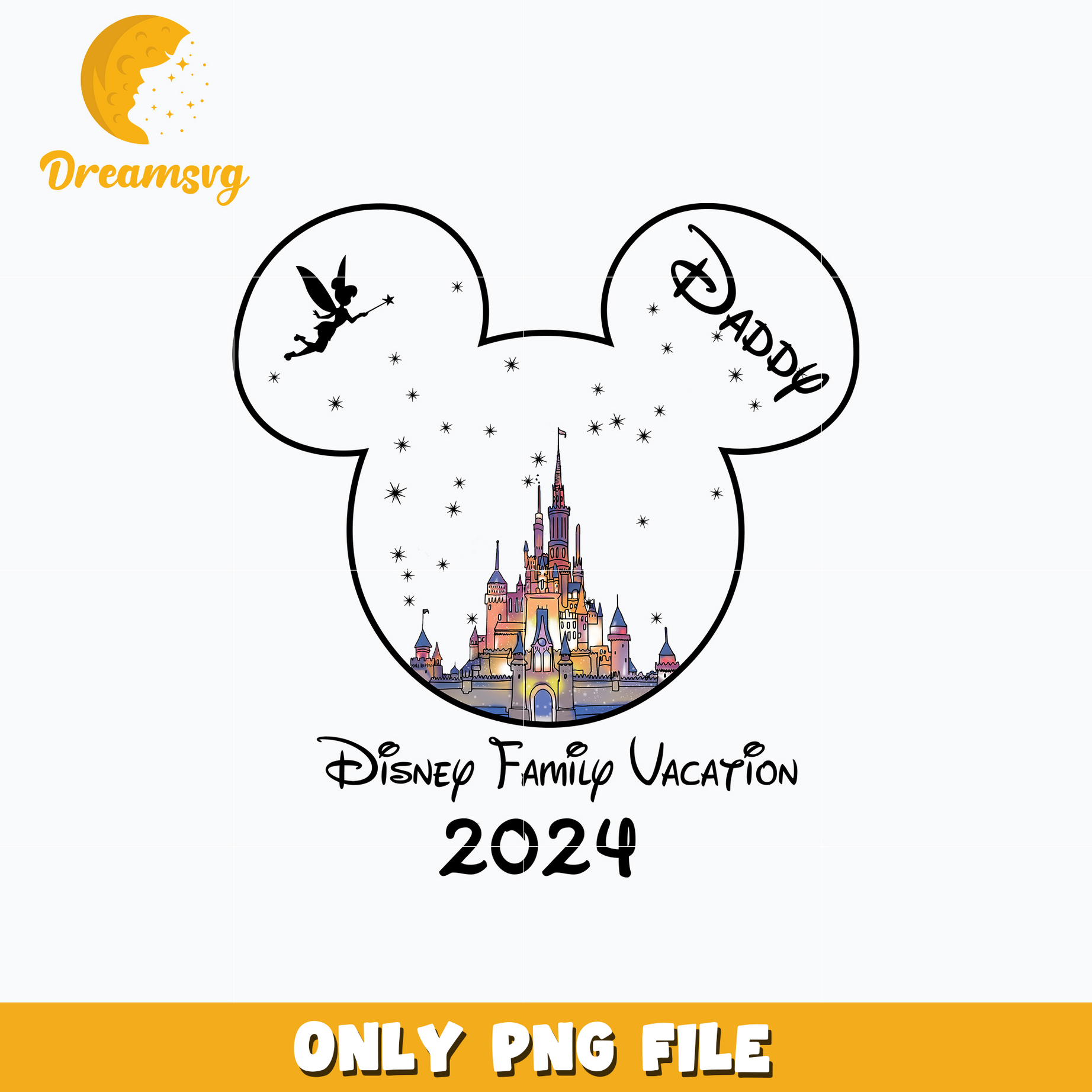 Mickey mouse daddy disney family vacation 2024 png