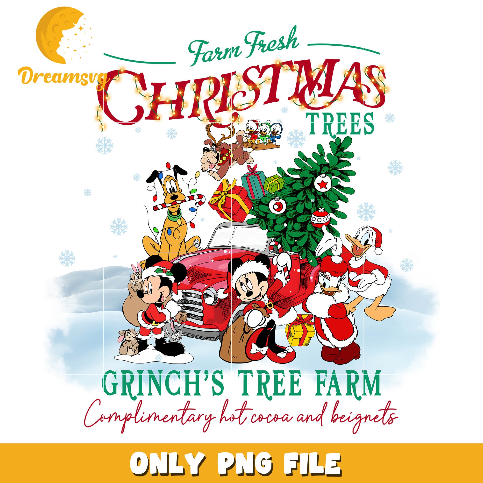 Disney Farm fresh christmas tree png, mickey christmas png