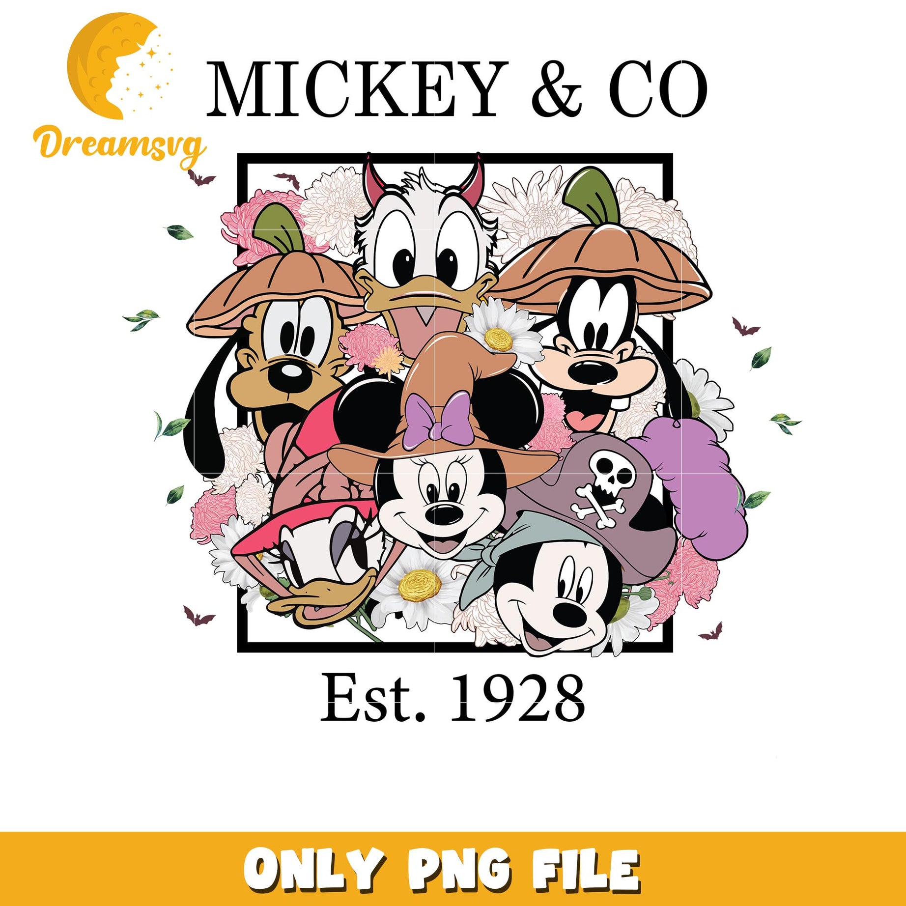 Disney Mickey & co est 1928, Disney cartoon halloween friends png
