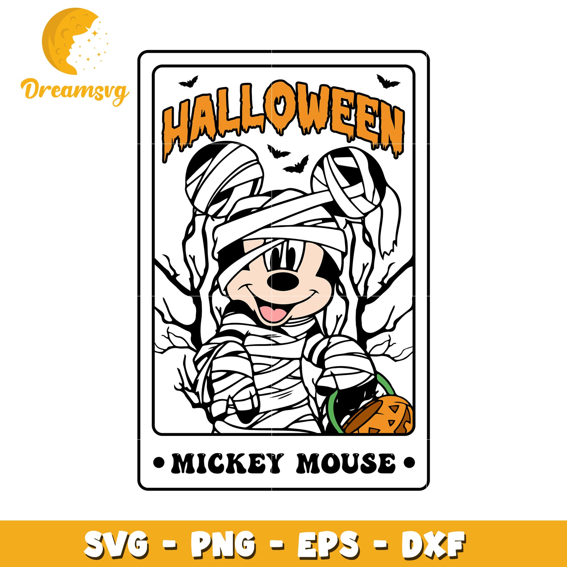 Disney Mickey mummy tarot card svg, Disney friends halloween vibes svg