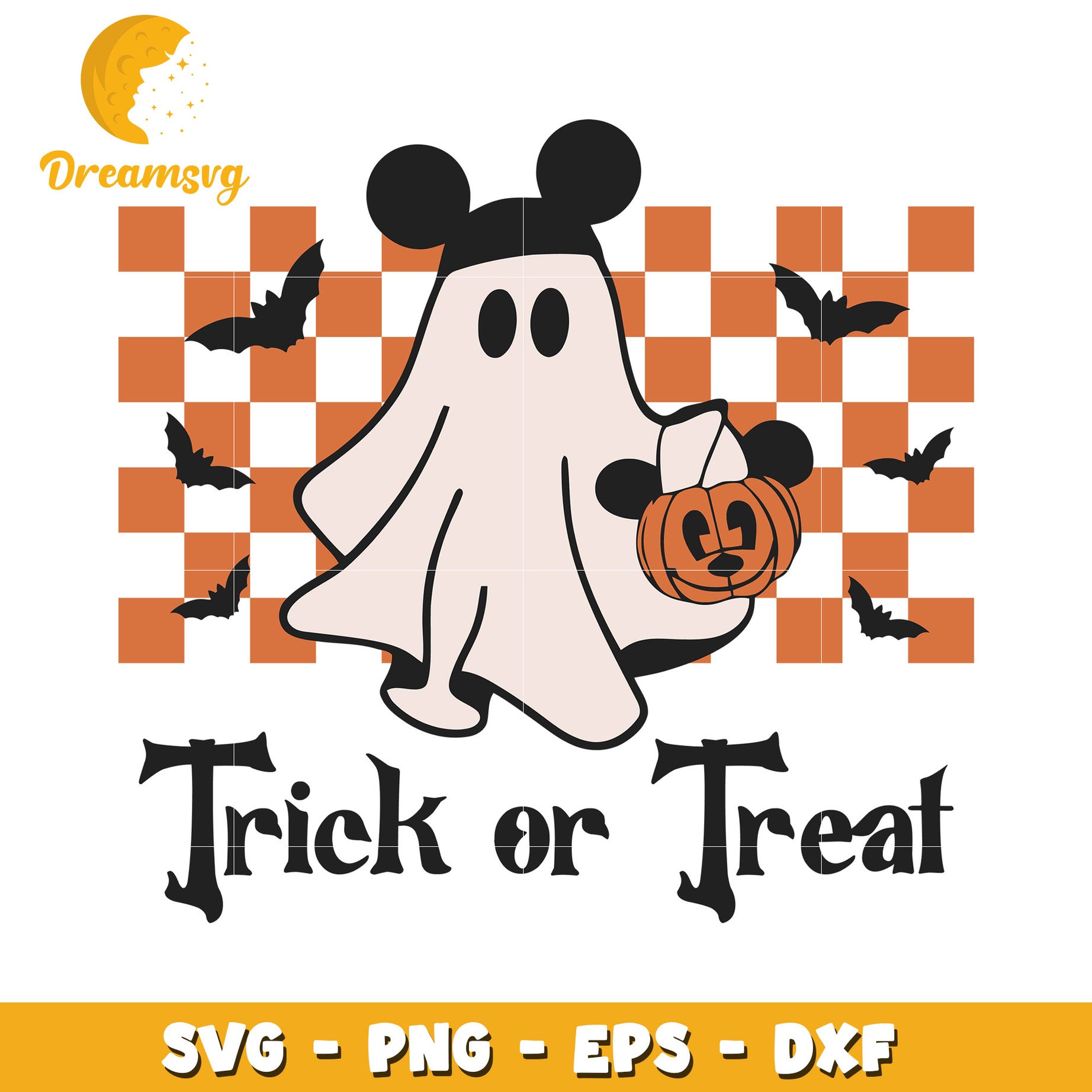Disney Mickey trick or treat ghost svg, Disney friends halloween vibes svg