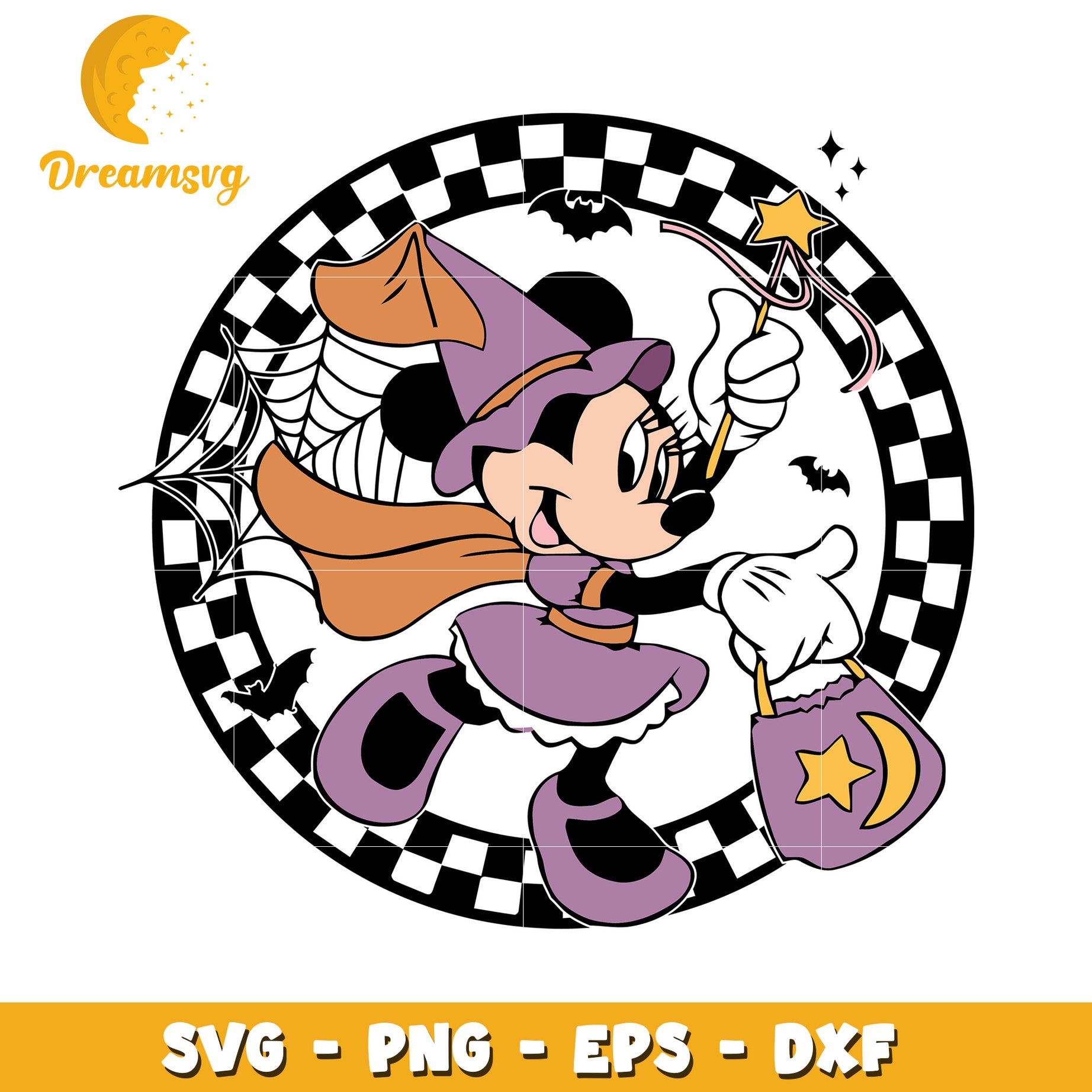 Disney Minnie halloween witch svg, Disney friends halloween vibes svg