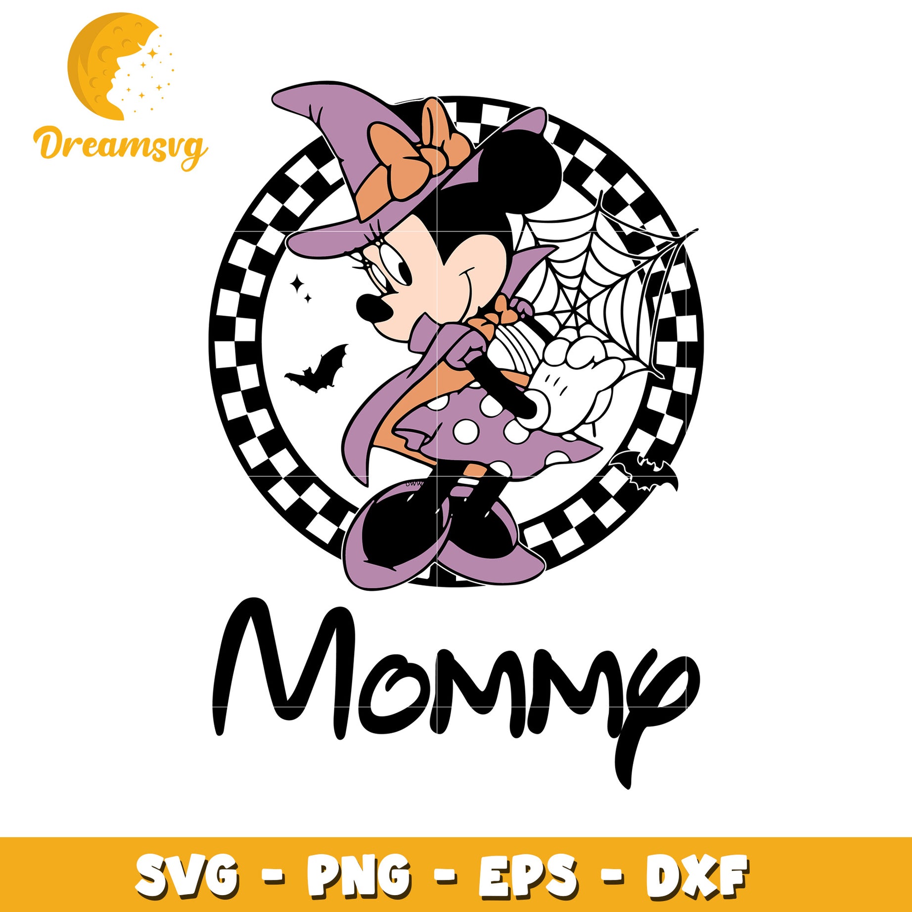 Disney Minnie mommy witch svg, Disney friends halloween vibes svg