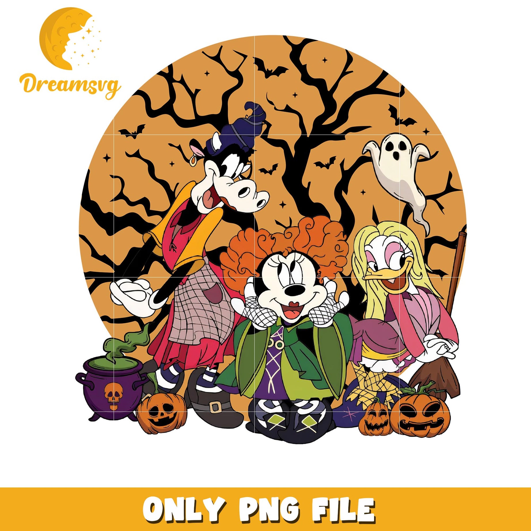 Disney Moon Hocus Pocus Mickey png, Disney cartoon friends Hocus Pocus png