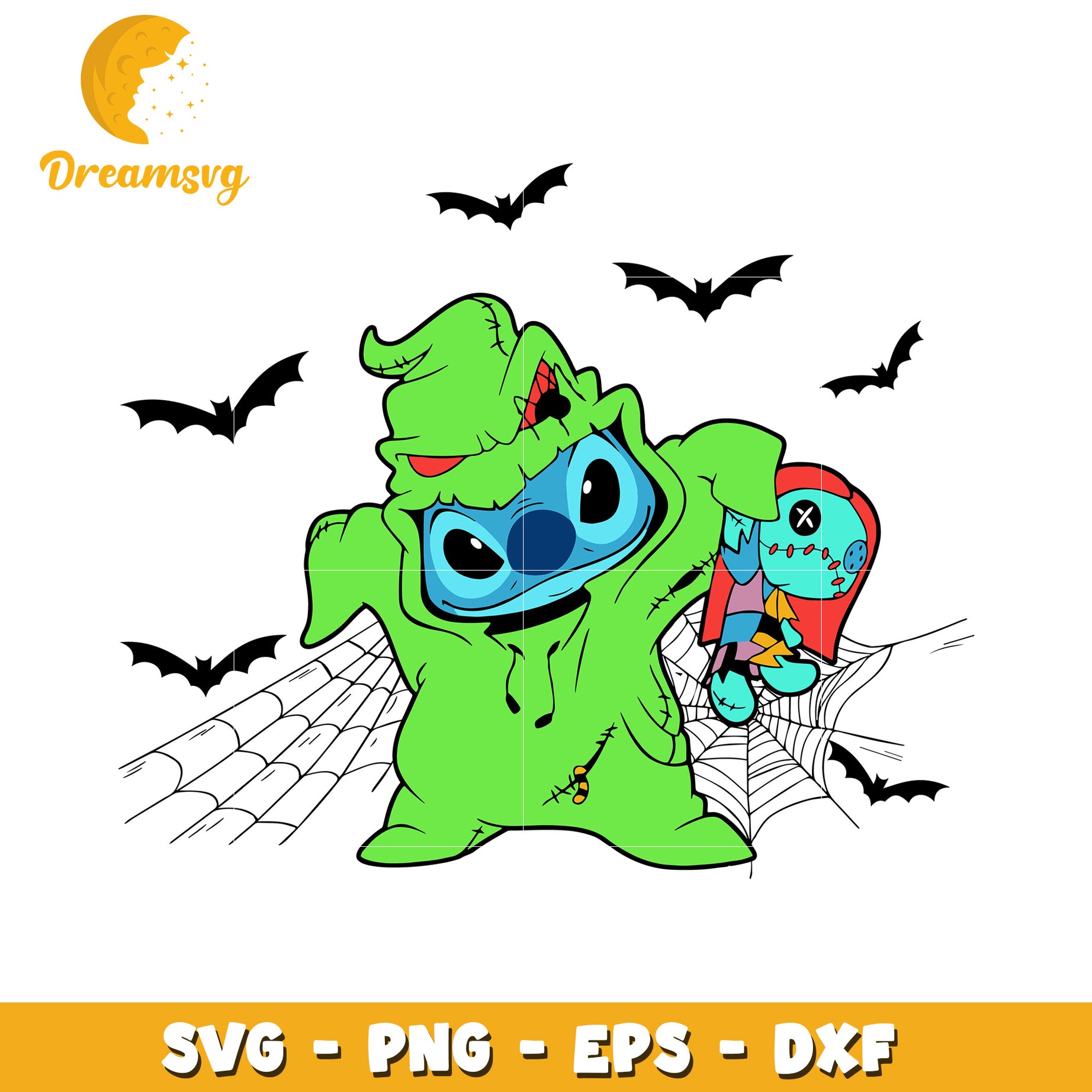Disney Oogie Stitch svg, Disney friends halloween vibes svg