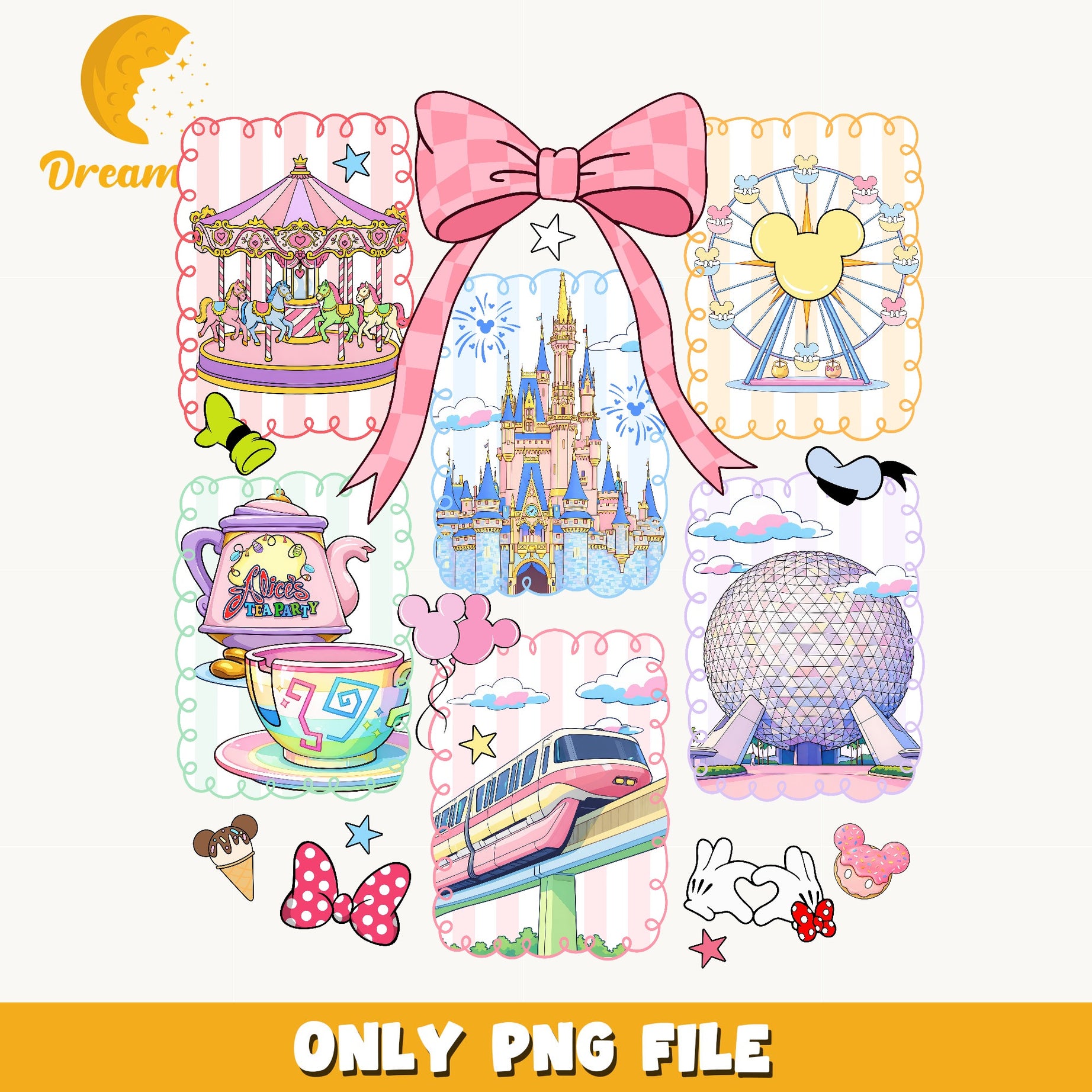 Disney World Park Coquette PNG, Magic Kingdom PNG, Disney Trip PNG