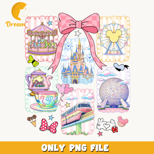 Disney World Park Coquette PNG, Magic Kingdom PNG, Disney Trip PNG