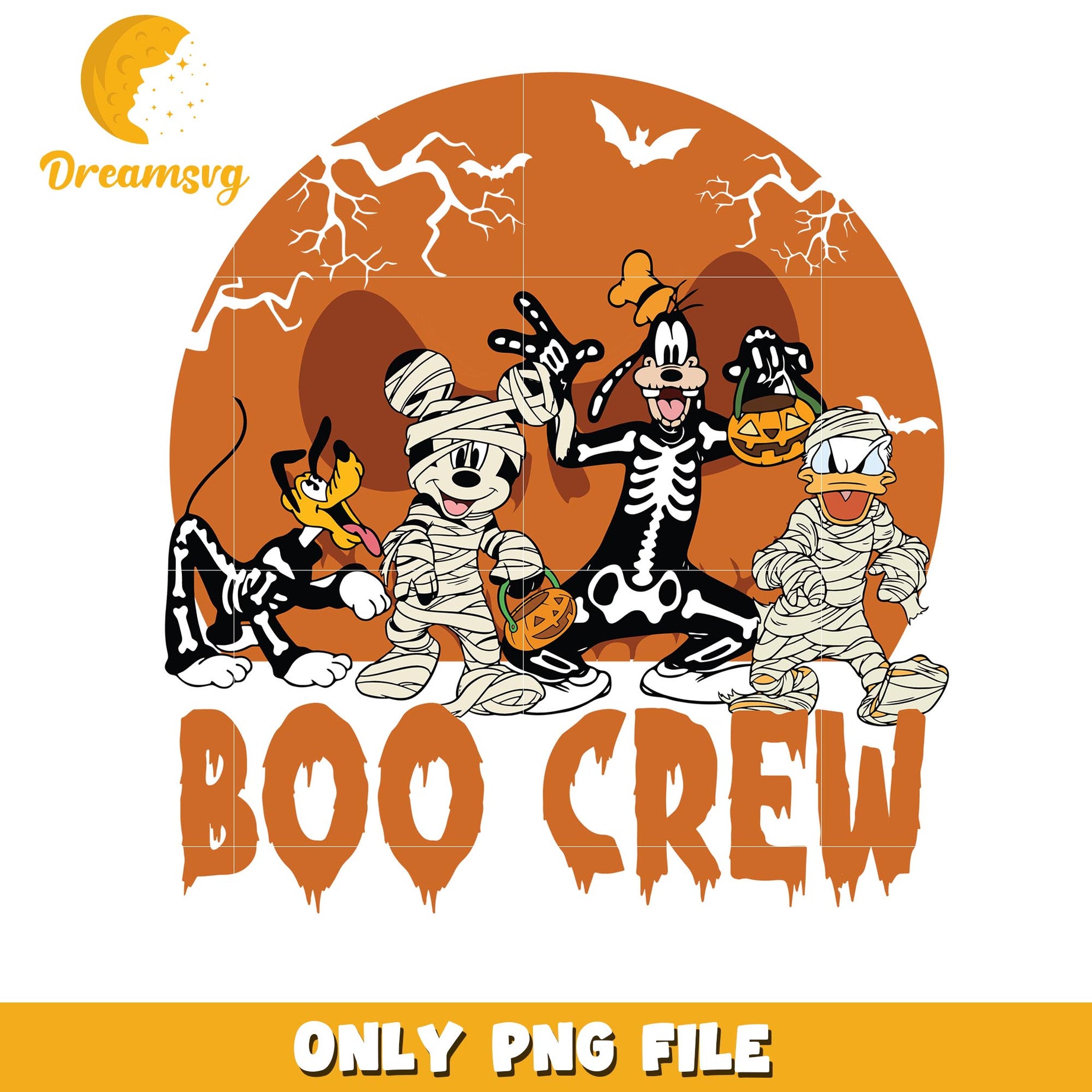 Disney boo crew friends png, Disney world halloween vibes png