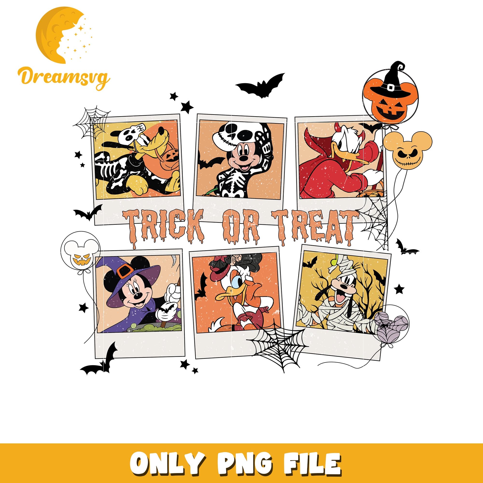 Disney characters trick or treat png, Disney cartoon halloween friends
