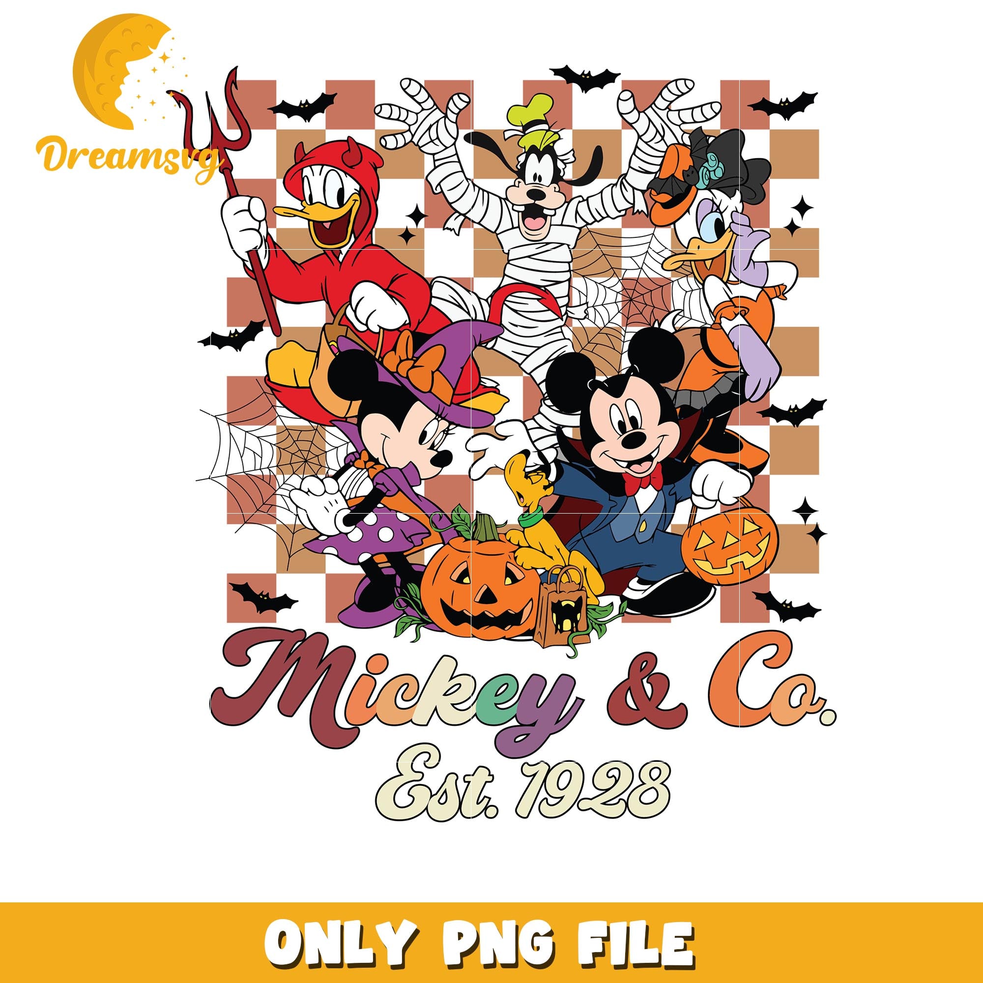 Disney chechered halloween friends, Disney cartoon halloween friends png