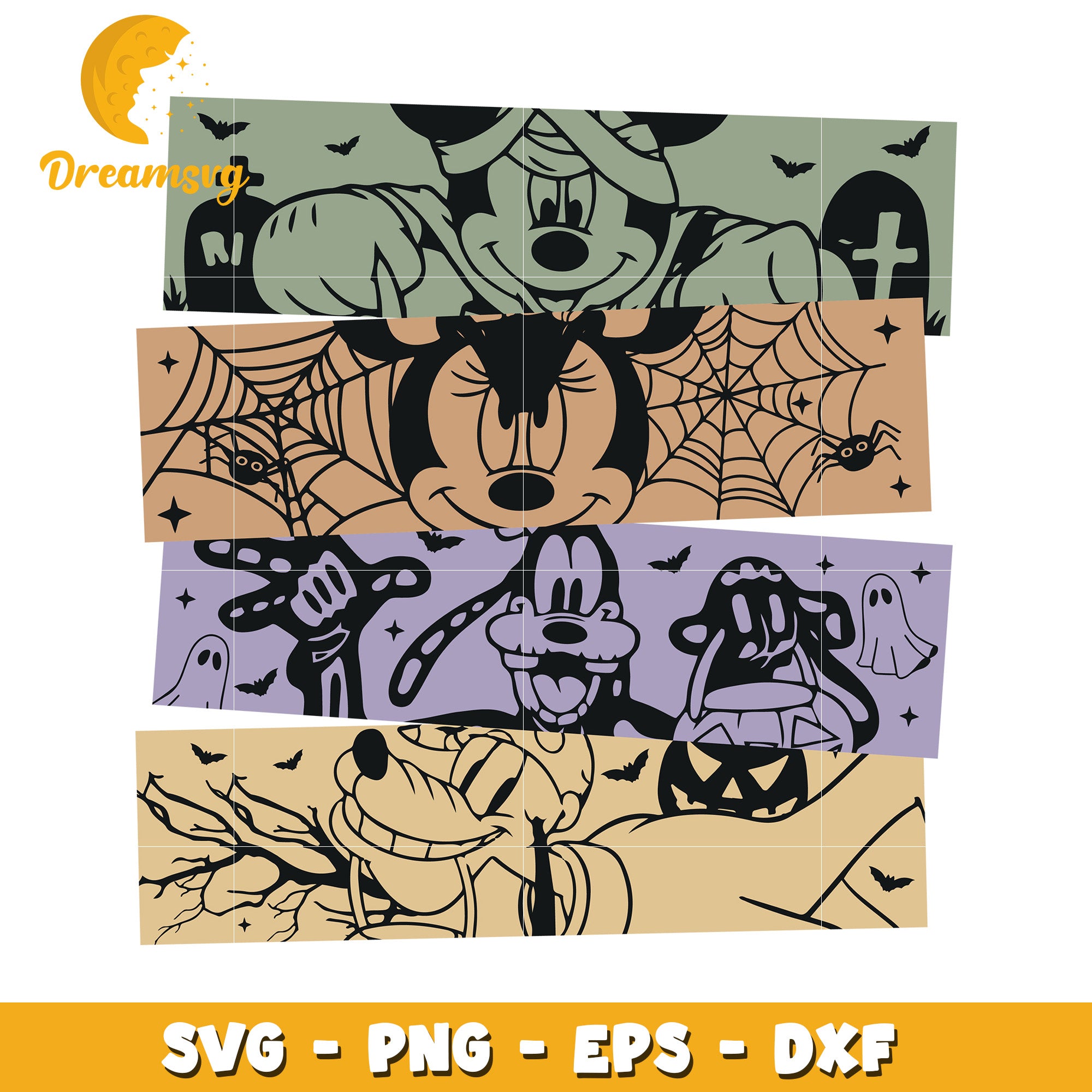 Disney friends halloween squad svg, Disney movies halloween svg