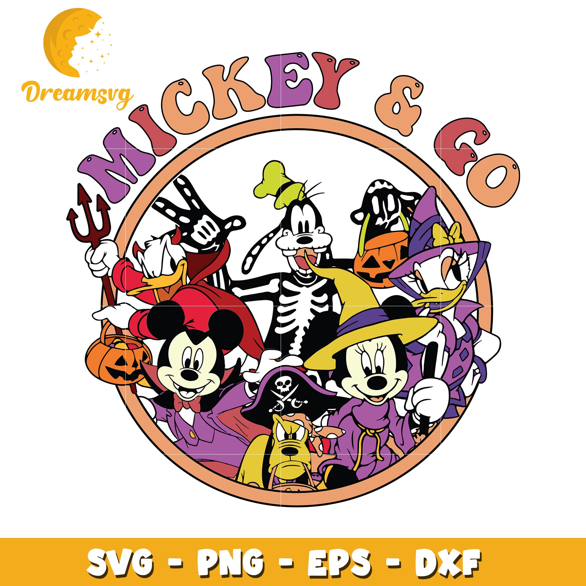 Disney friends skeleton halloween svg, Disney friends halloween vibes svg