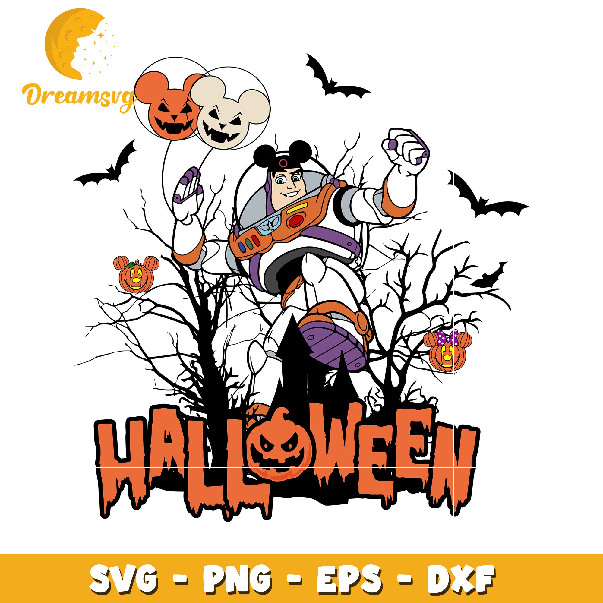 Disney halloween Buzz Lightyear svg, Disney friends halloween vibes svg (2)