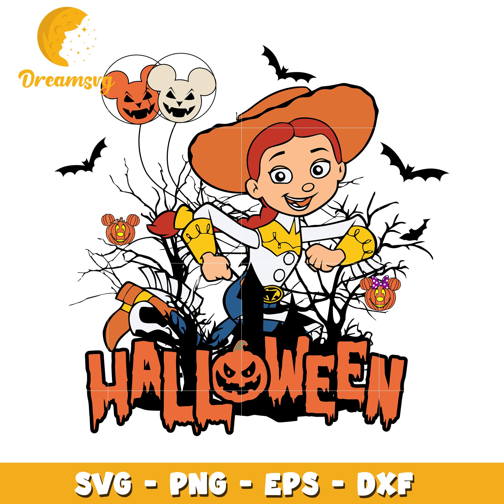 Disney halloween Jessie Cowgirl svg, Disney friends halloween vibes svg