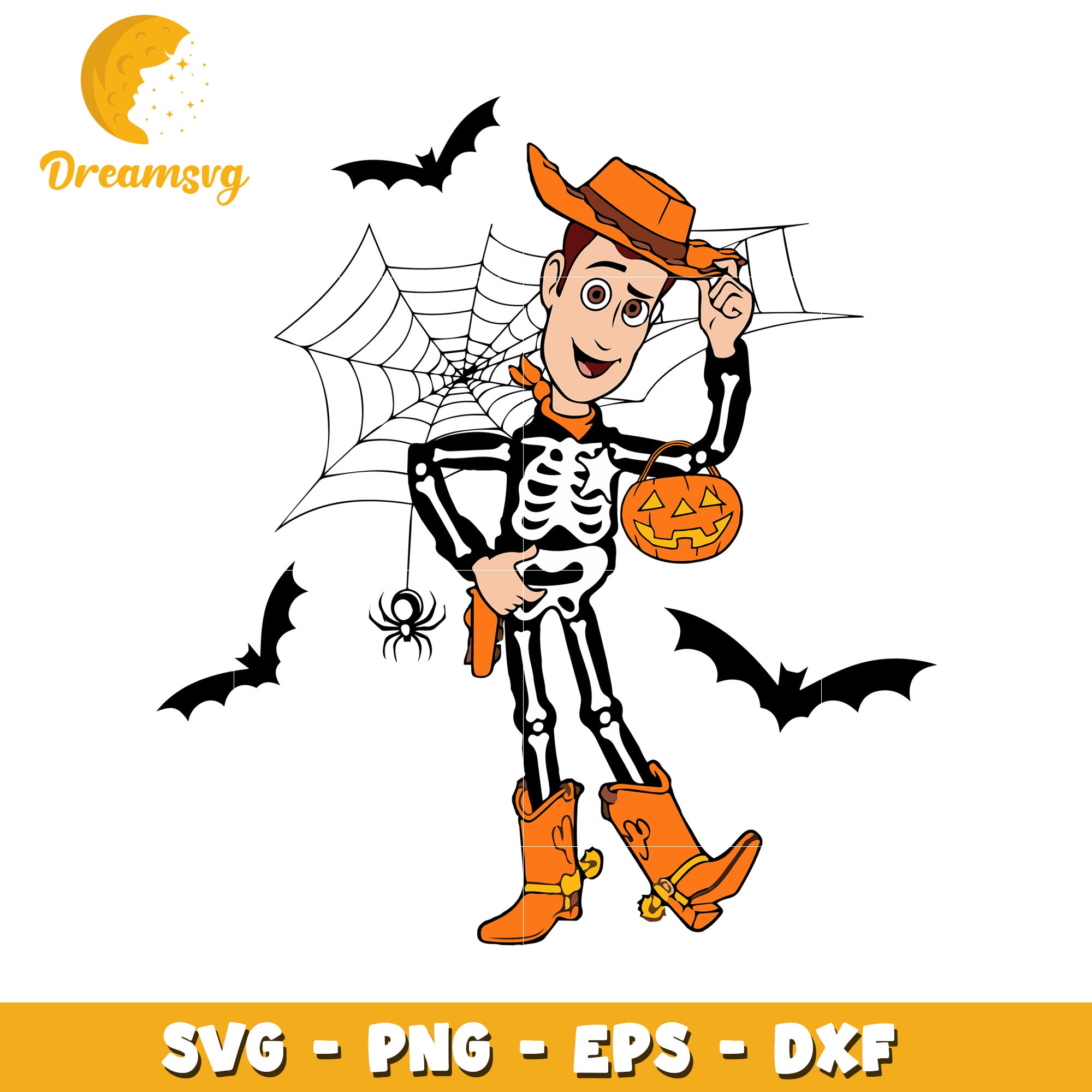 Disney halloween Woody cowboy svg, Disney friends halloween vibes svg
